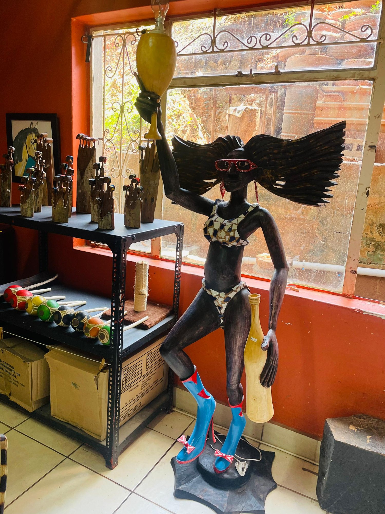 Rainbow Angels wood sculpture studio — Acan Masuku, Mantenga Lifestyle & Craft Centre Eswatini Swaziland