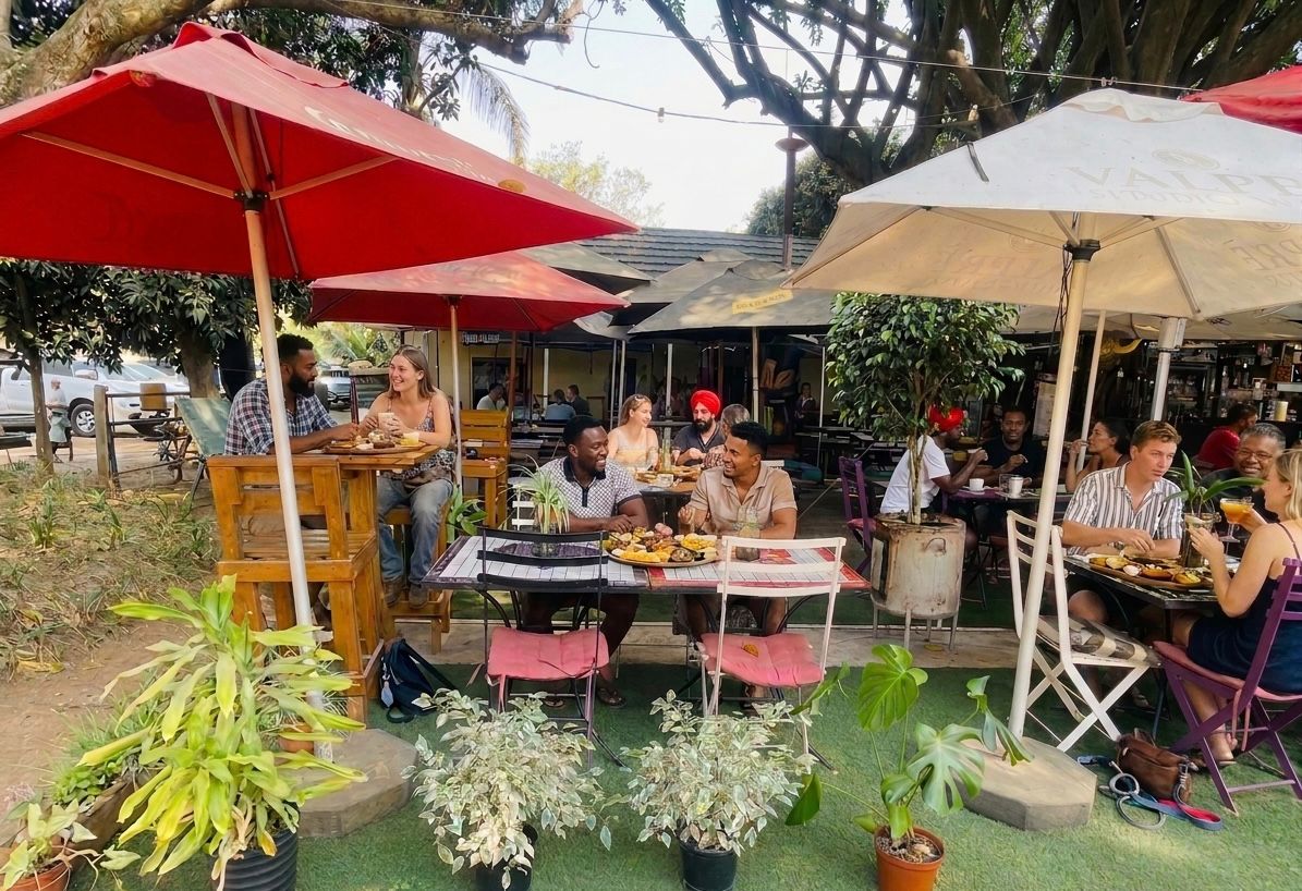 Guests dining at Mantenga Lifestyle & Craft Centre, Ezulwini
